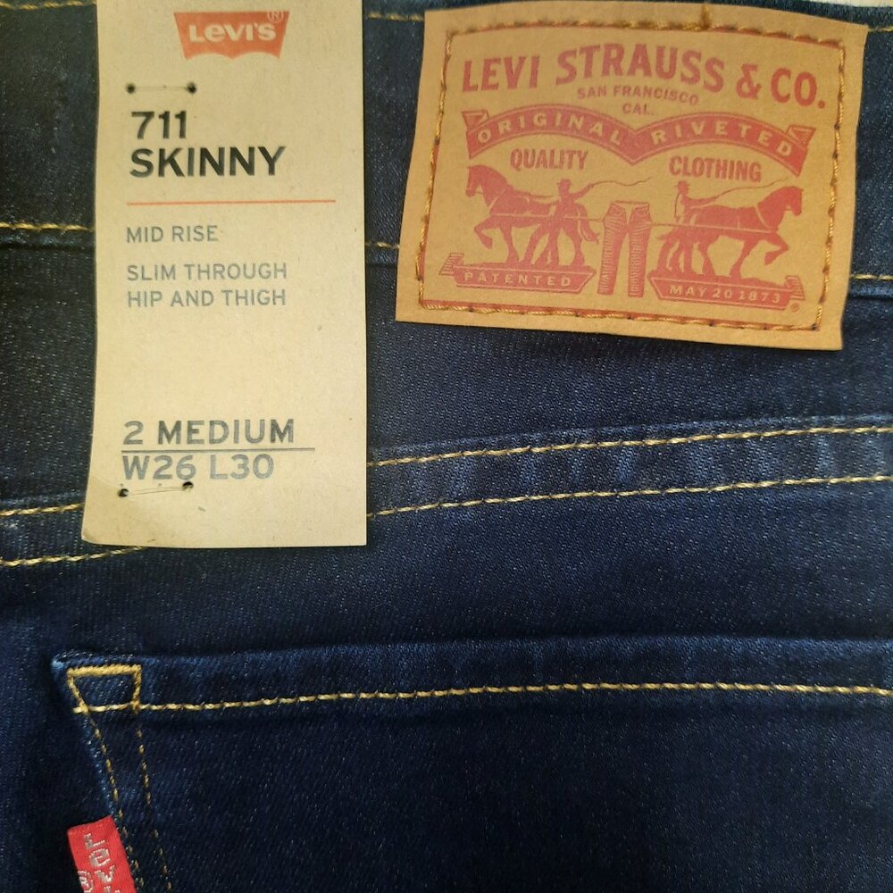 NWT❗️Levi Strauss & Co. 711 Skinny Jeans Mid Rise W26 L30 - Picture 4 of 4